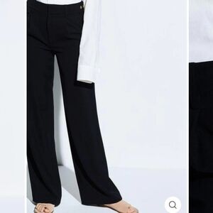 VINCE Black Relaxed Wide Leg Trouser Dress Pant